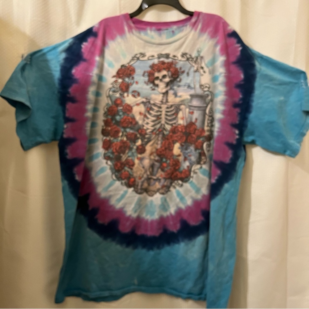Grateful Dead 30th Anniversary Tee VTG 90s Tie Dye Rock Collectible Blue XXL